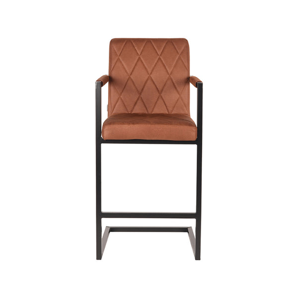 Barkruk Dante - Cognac - Microfiber (set van 2)
