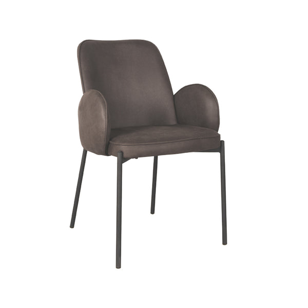 Eetkamerstoel Julius - Antraciet - Microfiber (set van 2)