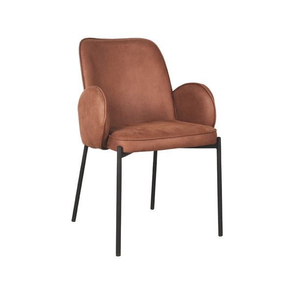 Eetkamerstoel Julius - Cognac - Microfiber (set van 2)