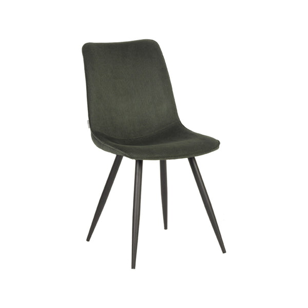 Eetkamerstoel Eclat - Army green - Ribcord - Black Frame