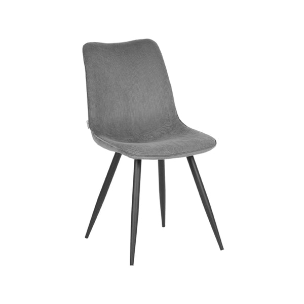 Eetkamerstoel Eclat - Donkergrijs - Ribcord - Black Frame