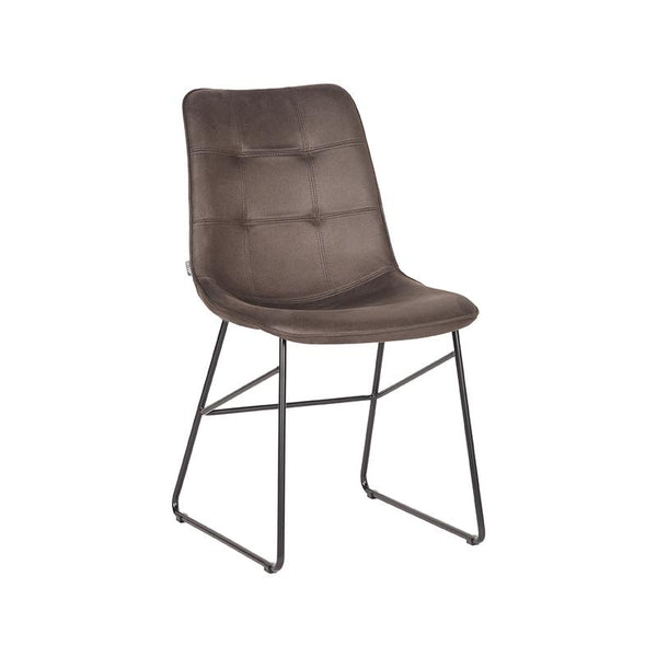 Eetkamerstoel Elan - Antraciet - Microfiber - Black Frame