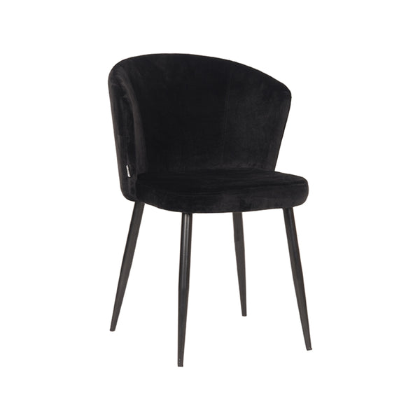 Eetkamerstoel Winston - Zwart - Fluweel (set van 2)