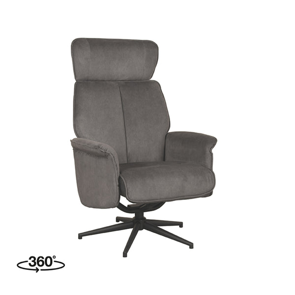 Fauteuil Vincenzo - Antraciet - Cosmo - Excl. Hocker