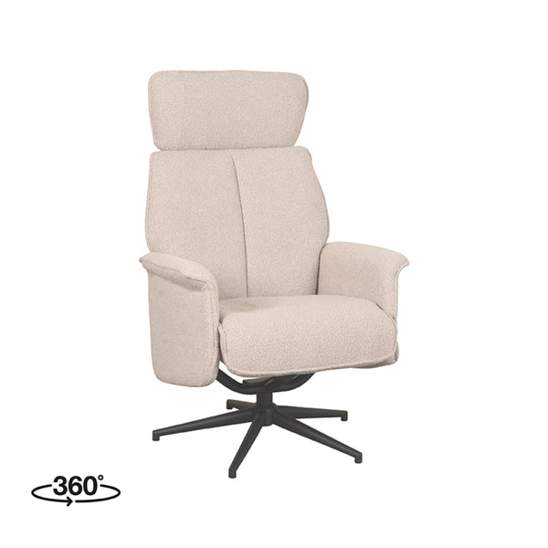 Fauteuil Vincenzo - Naturel - Boucle - Excl. Hocker
