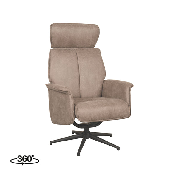 Fauteuil Vincenzo - Taupe - Micro Suede - Excl. Hocker