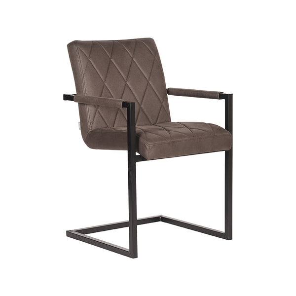 Eetkamerstoel Dante - Antraciet - Microfiber (set van 2)