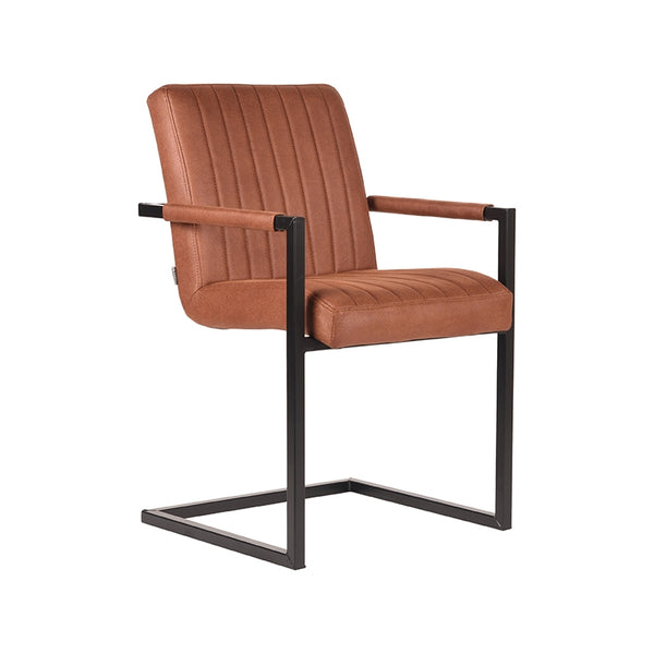 Eetkamerstoel Sereno - Cognac - Microfiber (set van 2)