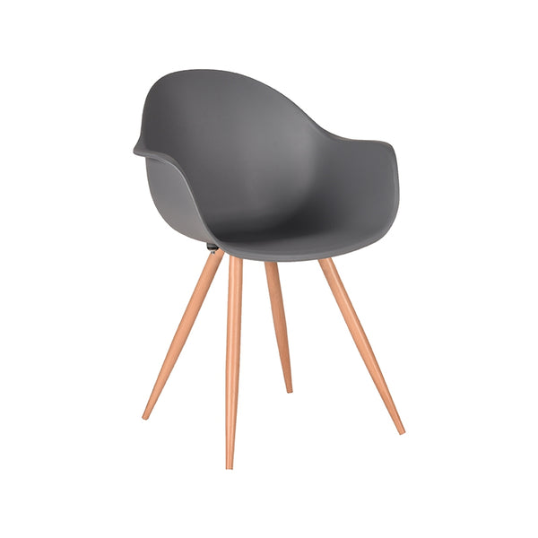 Eetkamerstoel Infinity - Antraciet - Kunststof - Oak Metal Woodcover