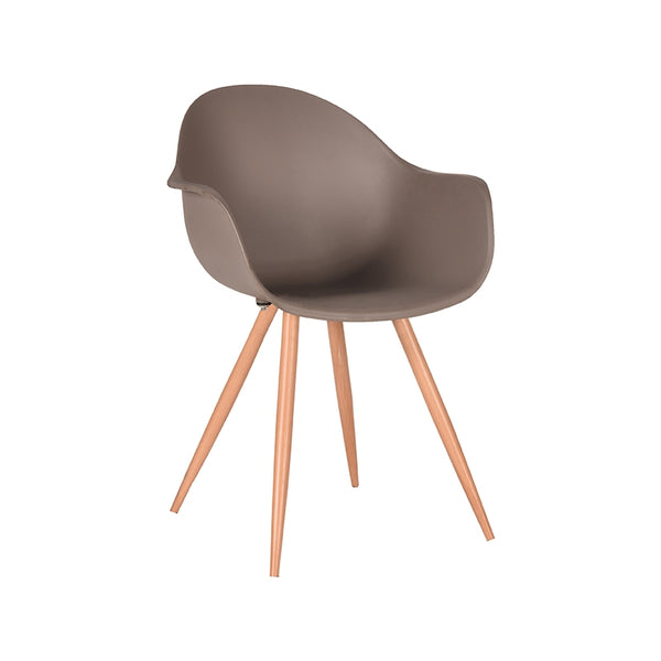 Eetkamerstoel Infinity - Coffee - Kunststof - Oak Metal Woodcover