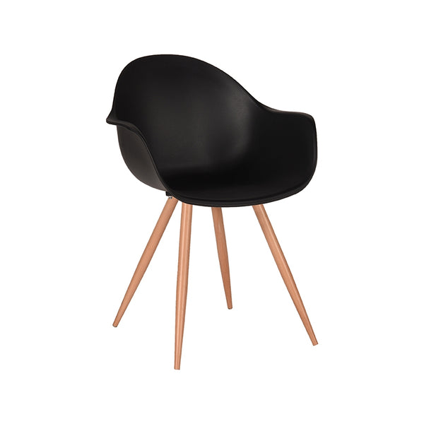 Eetkamerstoel Infinity - Zwart - Kunststof - Oak Metal Woodcover