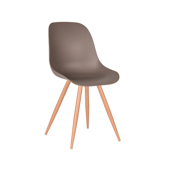 Eetkamerstoel Tranquillo - Coffee - Kunststof - Oak Metal Woodcover