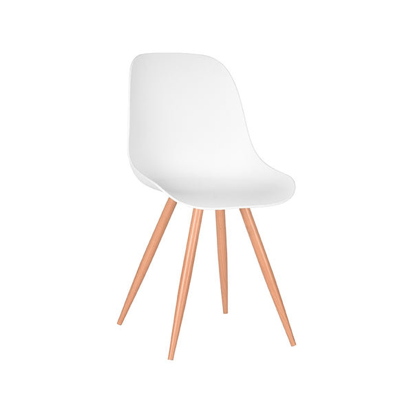 Eetkamerstoel Tranquillo - Wit - Kunststof - Oak Metal Woodcover