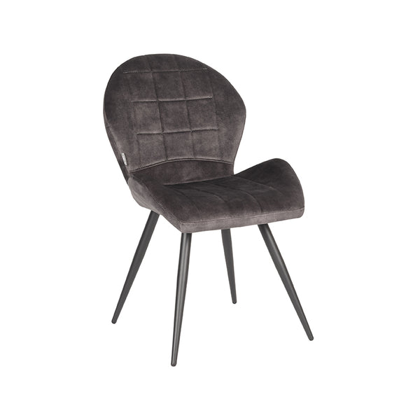 Eetkamerstoel Santino - Antraciet - Velours (set van 2)