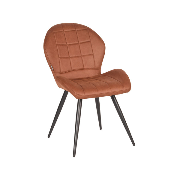 Eetkamerstoel Santino - Cognac - Microfiber (set van 2)